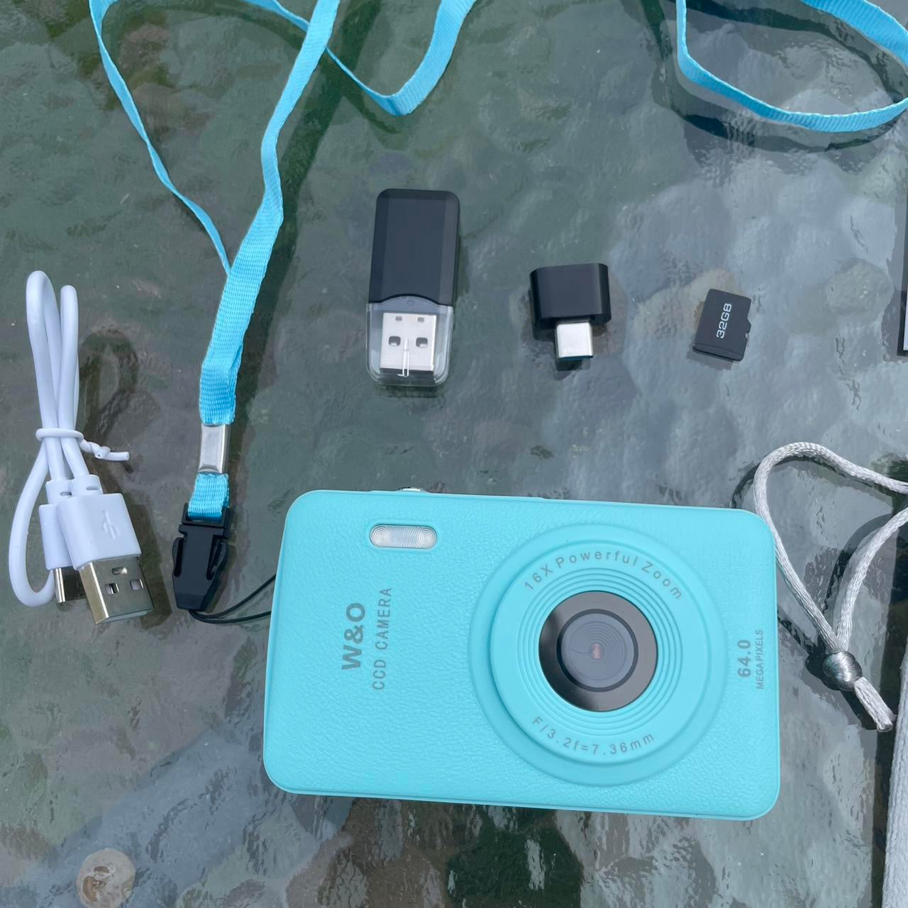 Rare Blue Digital Camera 64MP camera with 32Gb memory Card and Camera BOX - ALL BRAND NEW -
