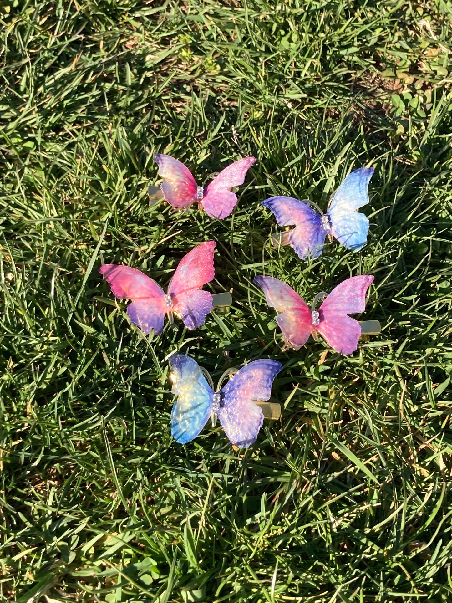 5 PCs Boho Multicolored golden hairpins butterfly shape shape emo gothic grunge punk hair accessories