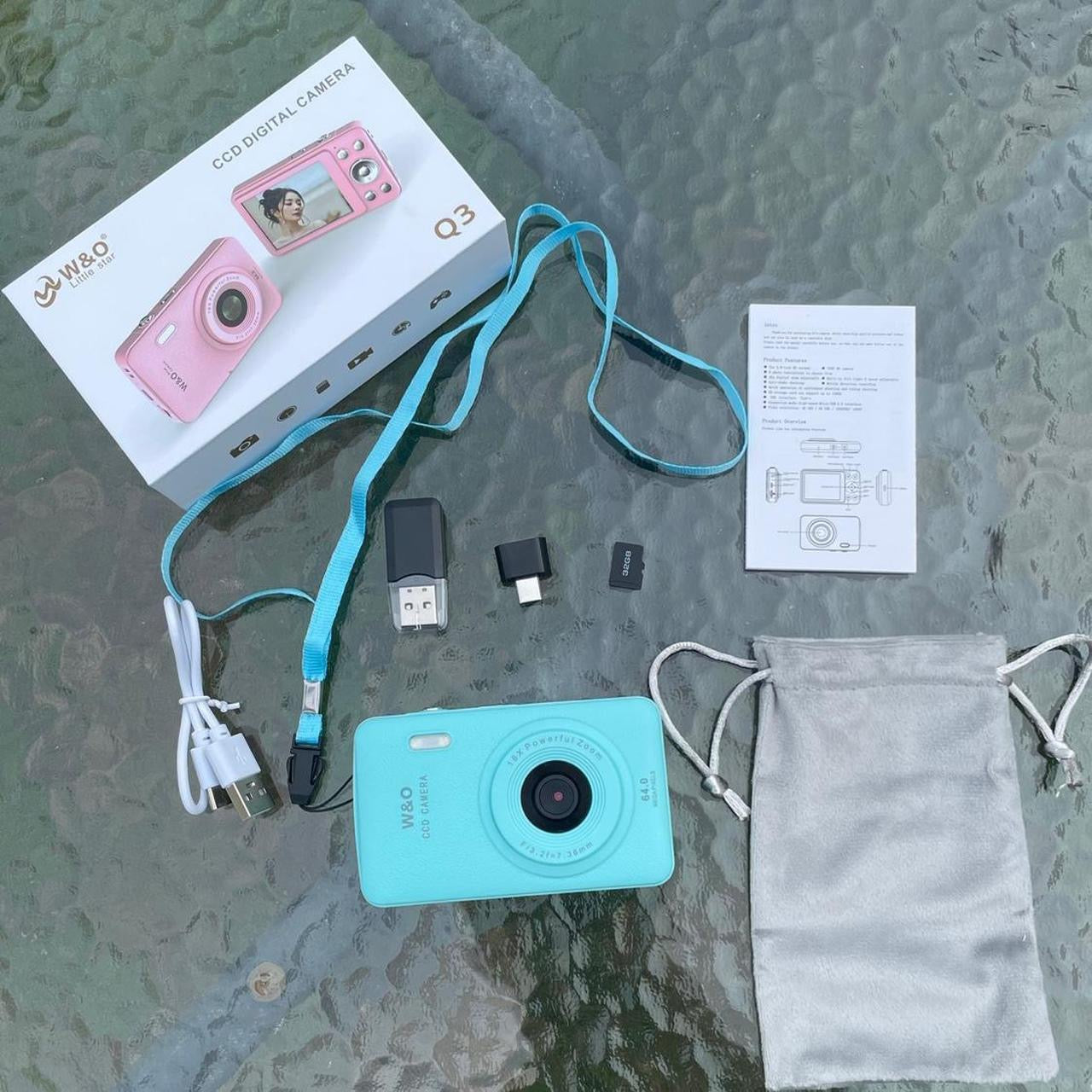 Rare Blue Digital Camera 64MP camera with 32Gb memory Card and Camera BOX - ALL BRAND NEW -