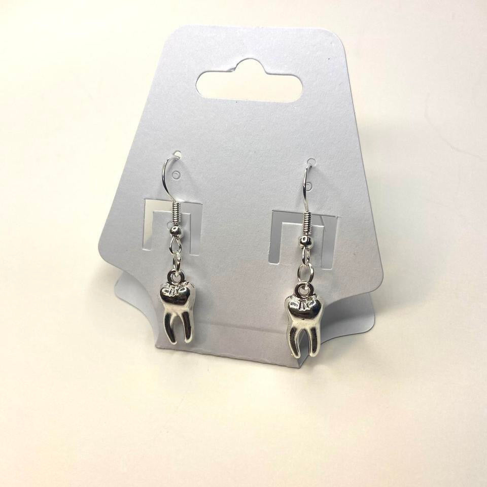 Vintage Gothic Silver tooth earrings , Y2K Grunge Boho drop and dangle earrings