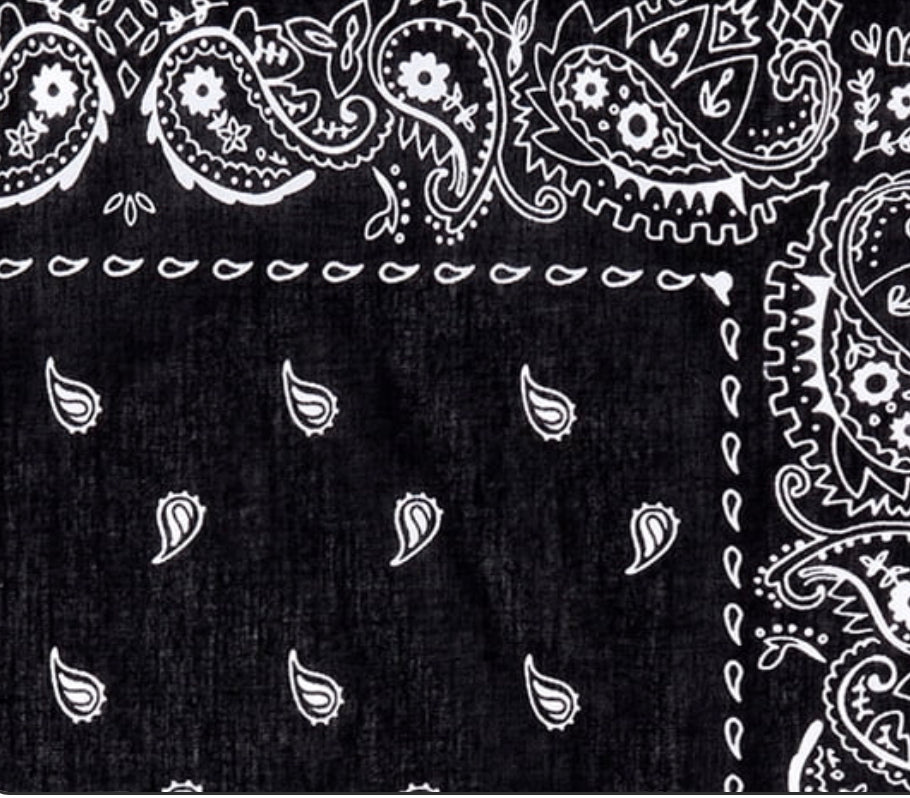 Black Bandana Scarf - for men women unisex - neck scarf headband - Clothing accessories - gift for Halloween