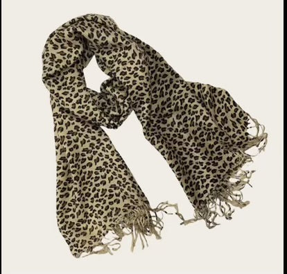 1 pc Animal Leopard Cheetah Print Pashmina Scarf Shawl - Elegant chic for women - Very Large dimension 28” x 70”