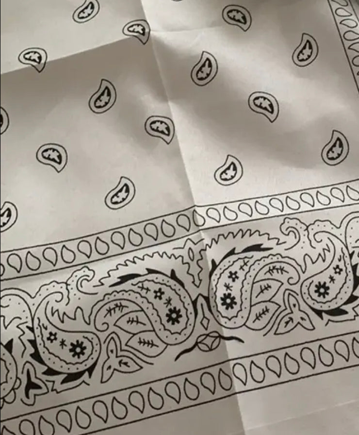 Vibrant Paisley Print white Bandana
- Scarf Headband - Fashion Boho Chic Neckwear for Women, Outdoor Face Cover, Soft Lightweight Neckerchief with Stylish Designs and Versatile Wear
