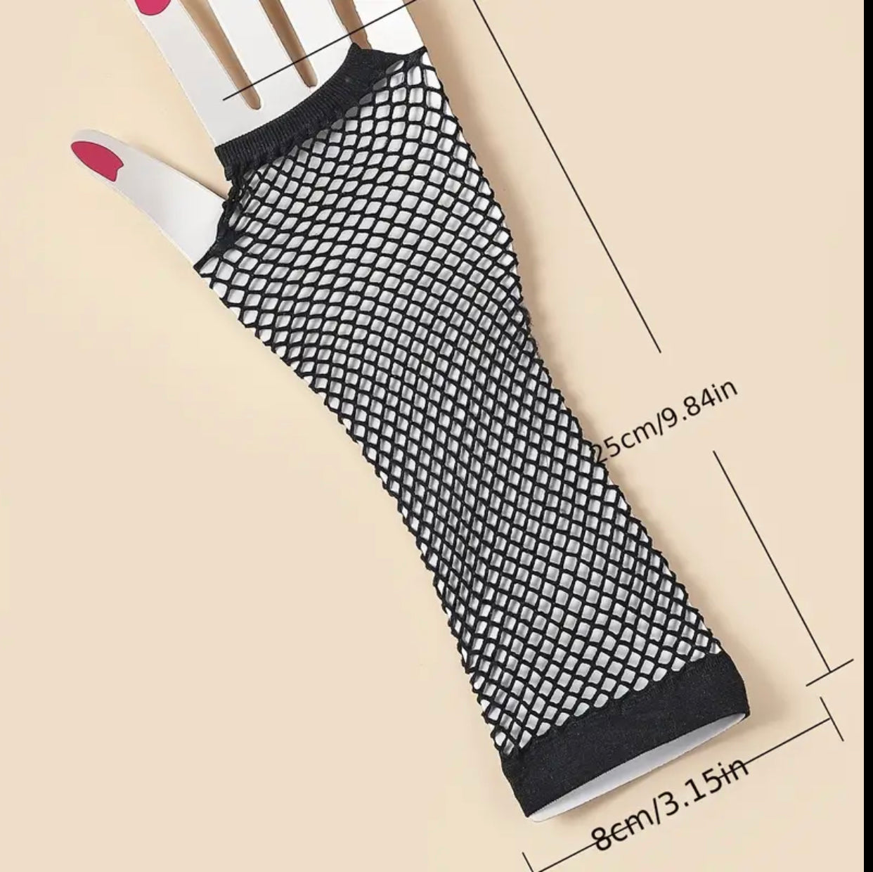 Black Fingerless Gothic Ladies Fishnet Gloves Women Gloves Stretchy Opera Evening Party 1920s
Punk Gloves For Party