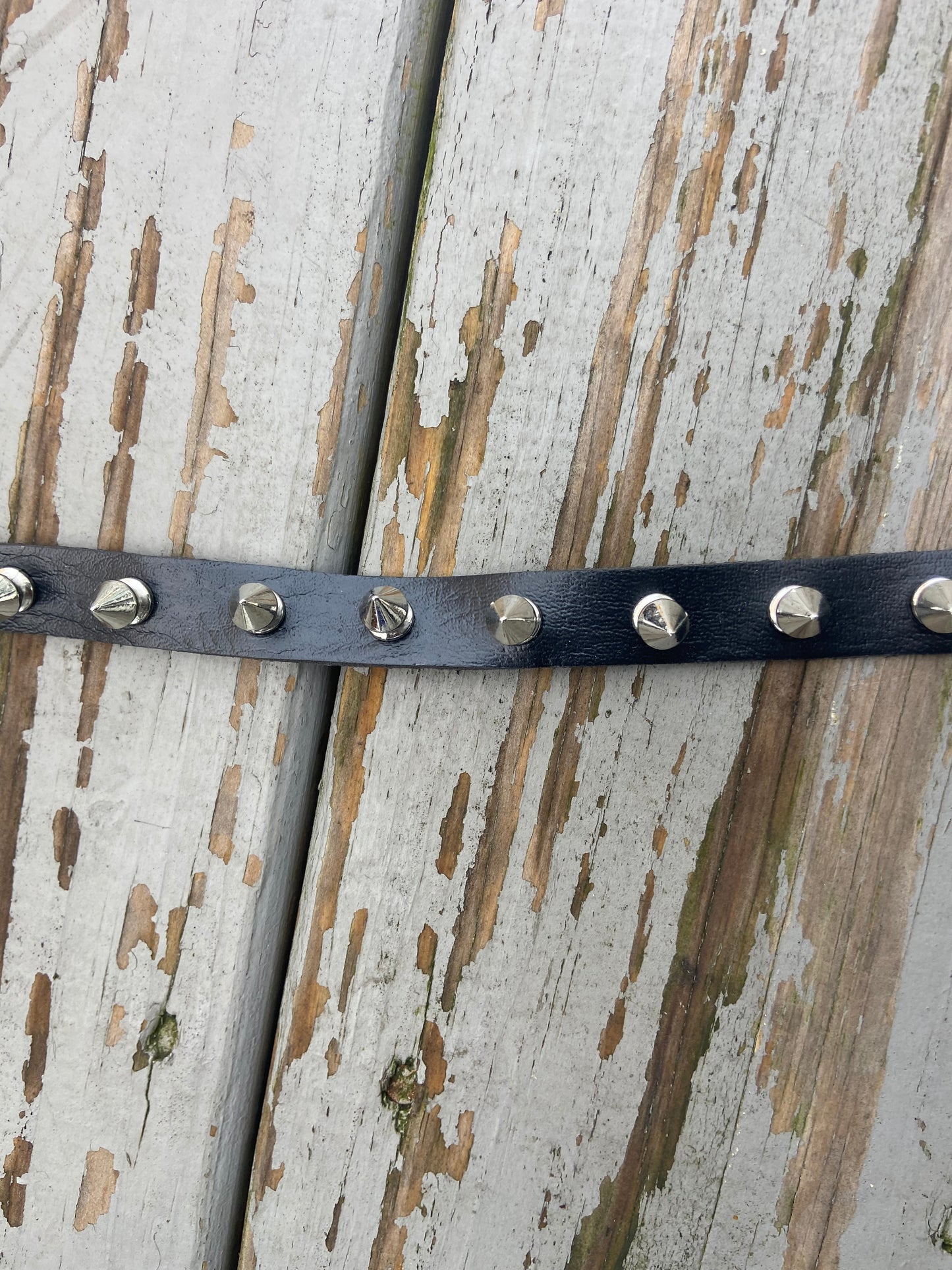 Gothic small Spike faux leather punk bracelet emo Rivets Cuff Black Wristband