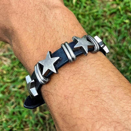 Punk star Gothic studded faux leather bracelet