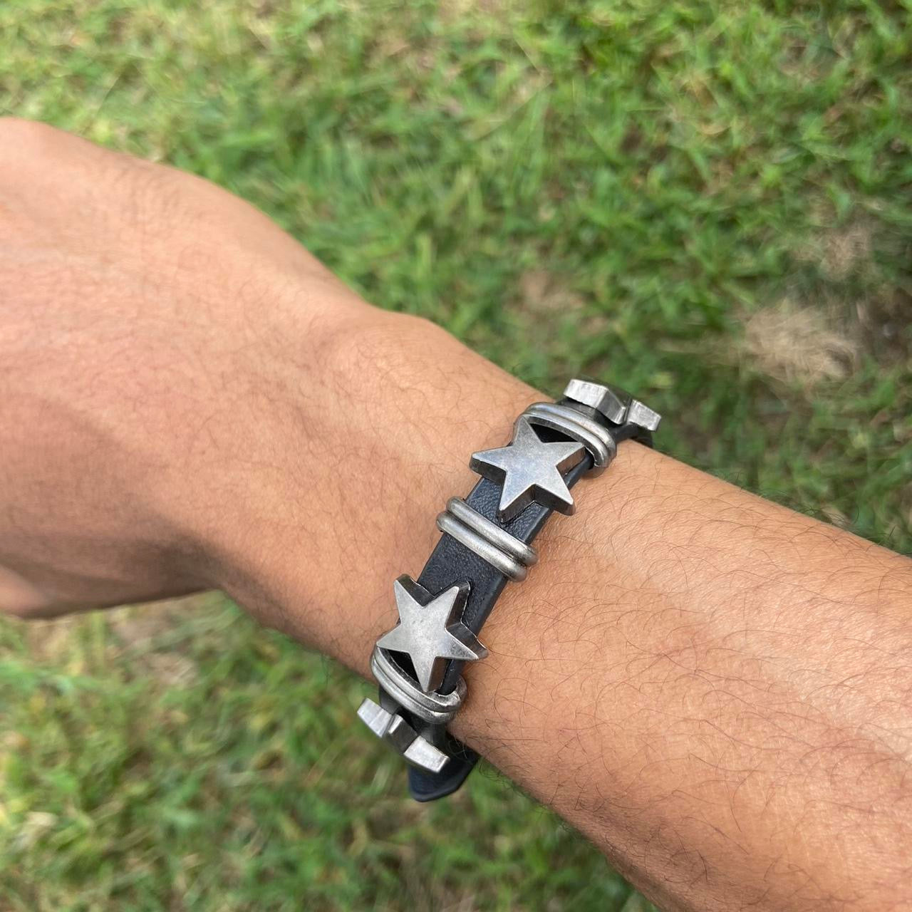 Punk star Gothic studded faux leather bracelet