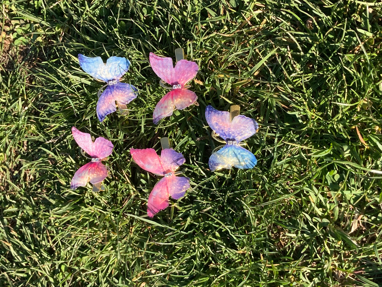 5 PCs Boho Multicolored golden hairpins butterfly shape shape emo gothic grunge punk hair accessories