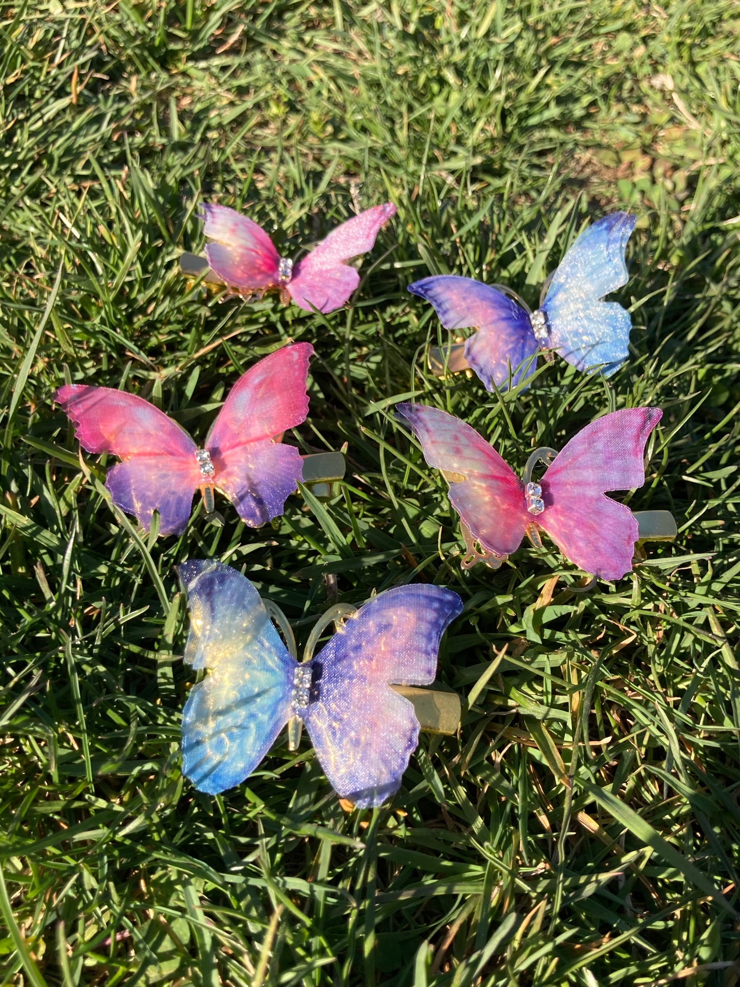 5 PCs Boho Multicolored golden hairpins butterfly shape shape emo gothic grunge punk hair accessories