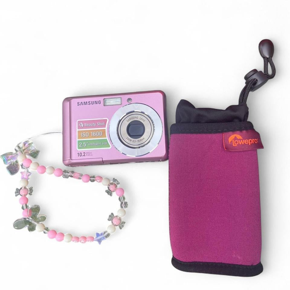 Rare Samsung SL30 Pink 10.2 MP Digital Camera    TESTED  with bag and Sd Card