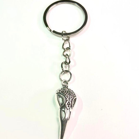 Handmade Gothic Silver Raven crow bird Star keychain , Punk Emo alternative rock skater keychain , boho y2k fashionable jewelry keychain