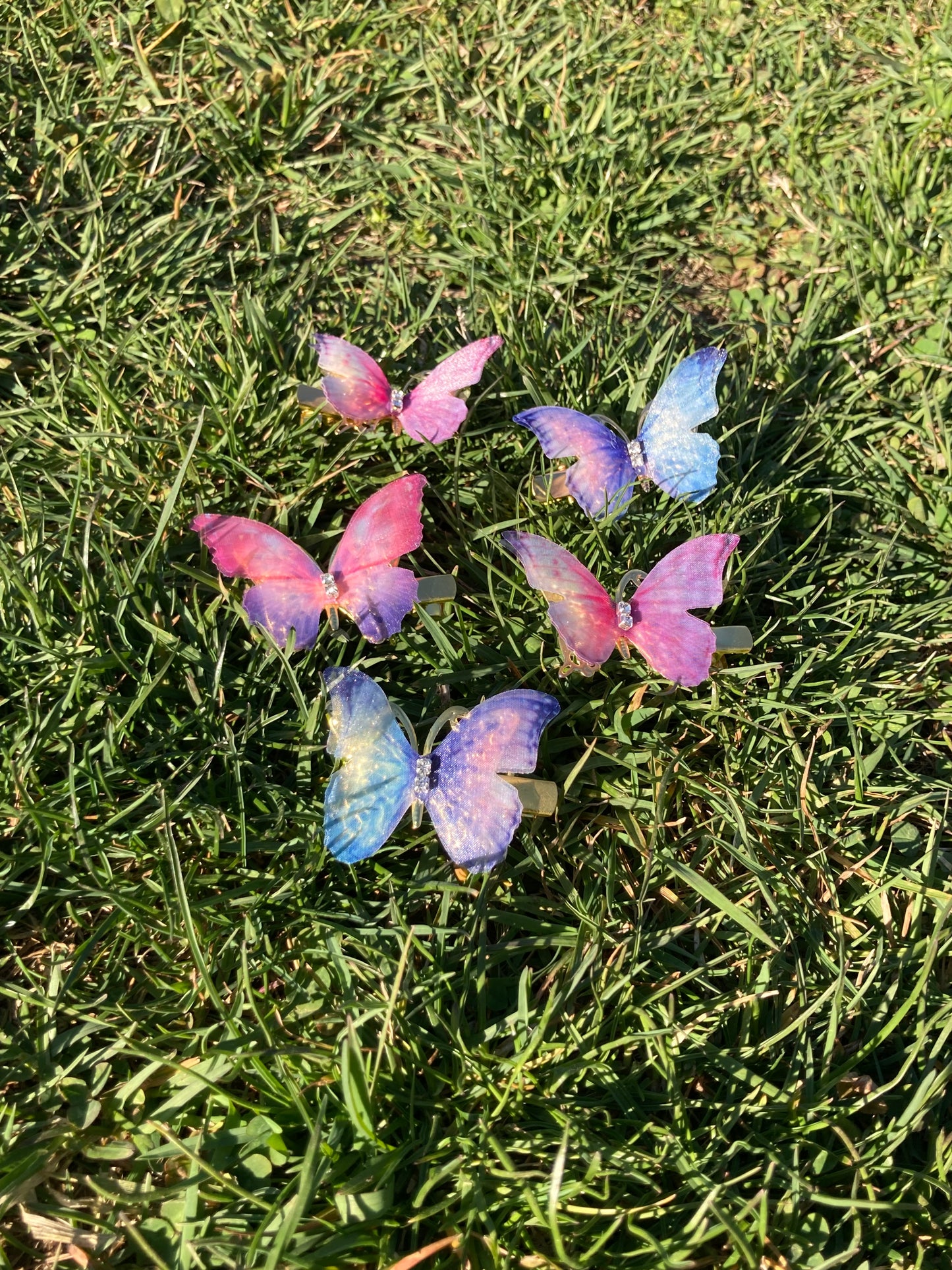 5 PCs Boho Multicolored golden hairpins butterfly shape shape emo gothic grunge punk hair accessories