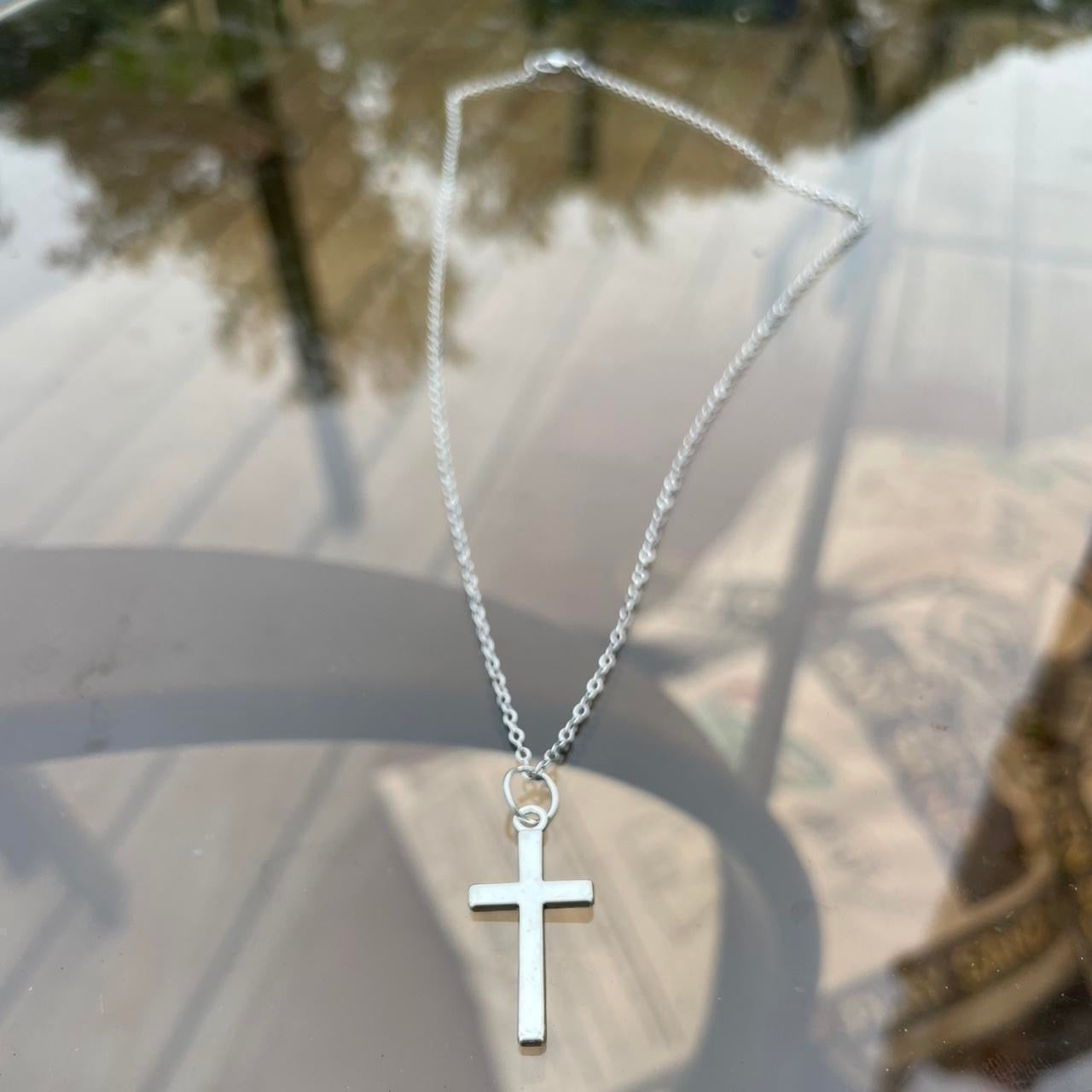 Gothic Silver Cross Necklace - Punk cross necklace - grunge emo boho cross pendant necklace chain - Halloween