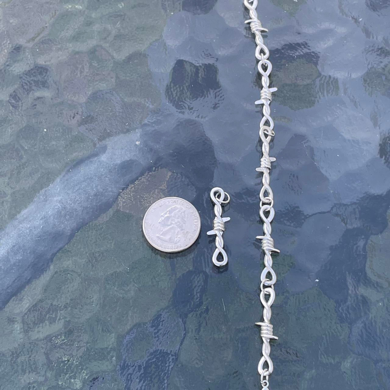 HANDMADE Retro Thorn Gothic barbed wire Punk  bracelet , Thorn Clavicle bracelet ,  Goth Emo Metal For Men Or Women Unisex jewelry - Handmade Silver bracelet